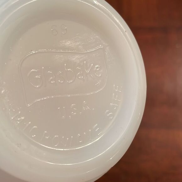 Vintage Manitoba Flower Prairie Crocus White Milk Glasbake Glass Mug Coffee Cup - Picture 5 of 6